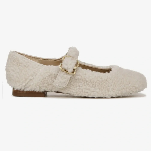 Sam Edelman Kids Cream Fuzzy Dress Shoes - Picture 3 of 11